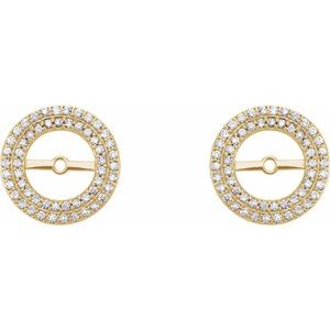 14K Yellow Gold 1/3 CTW Natural Diamond Earring Jackets – image 2