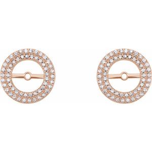 14K Rose Gold 1/3 CTW Natural Diamond Earring Jackets – image 2