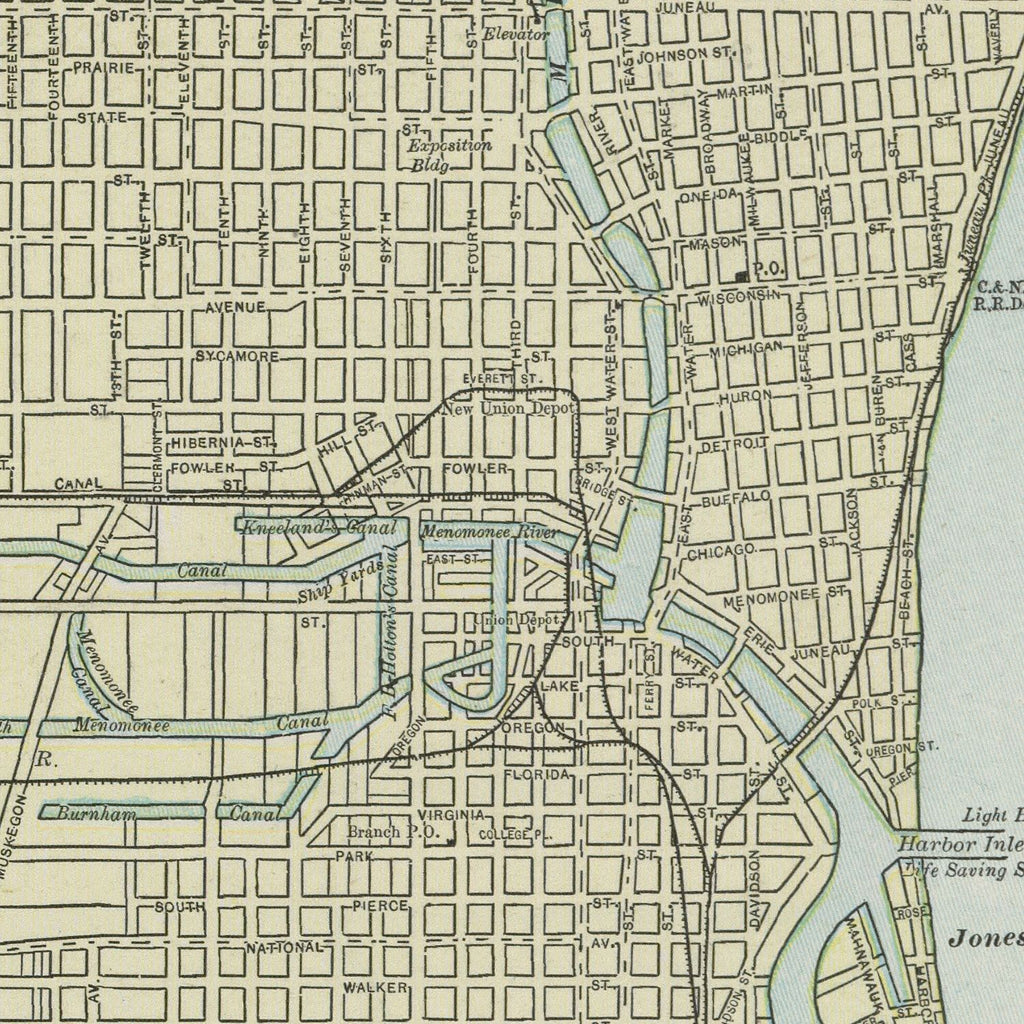 Vintage Map of Milwaukee, Wisconsin 1901