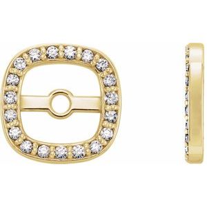 14K Yellow Gold .08 CTW Natural Diamond Halo-Style Earring Jackets