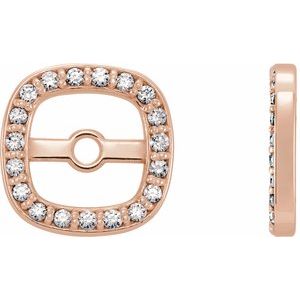 14K Rose Gold .08 CTW Natural Diamond Halo-Style Earring Jackets