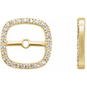 14K Yellow Gold .08 CTW Natural Diamond Halo-Style Earring Jackets