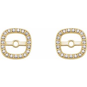 14K Yellow Gold .08 CTW Natural Diamond Halo-Style Earring Jackets – image 2
