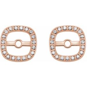 14K Rose Gold 1/10 CTW Natural Diamond Halo-Style Earring Jackets – image 2
