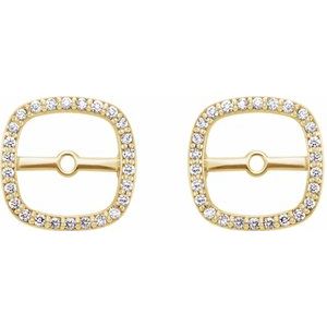 14K Yellow Gold .08 CTW Natural Diamond Halo-Style Earring Jackets – image 2