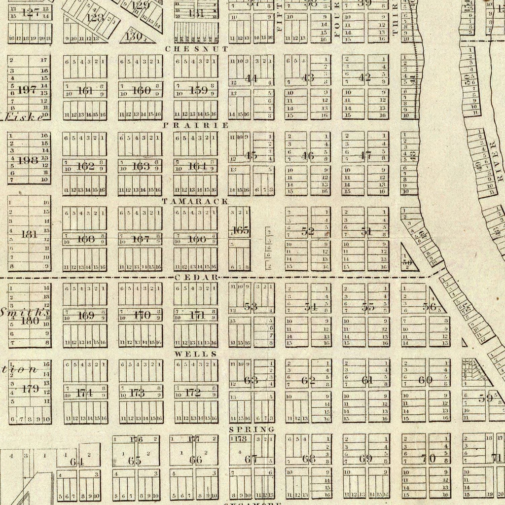 Vintage Map of Milwaukee, Wisconsin 1856