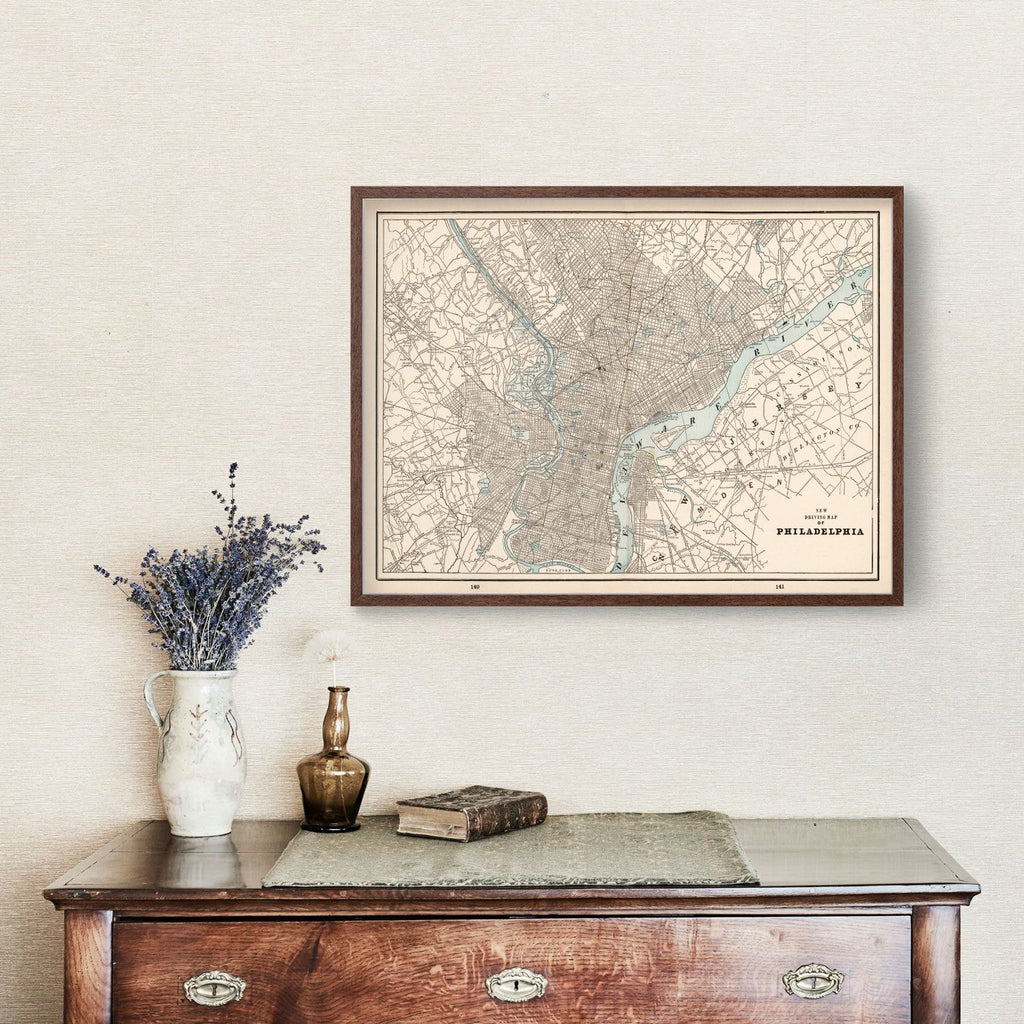 Vintage Map of Philadelphia, Pennsylvania 1893