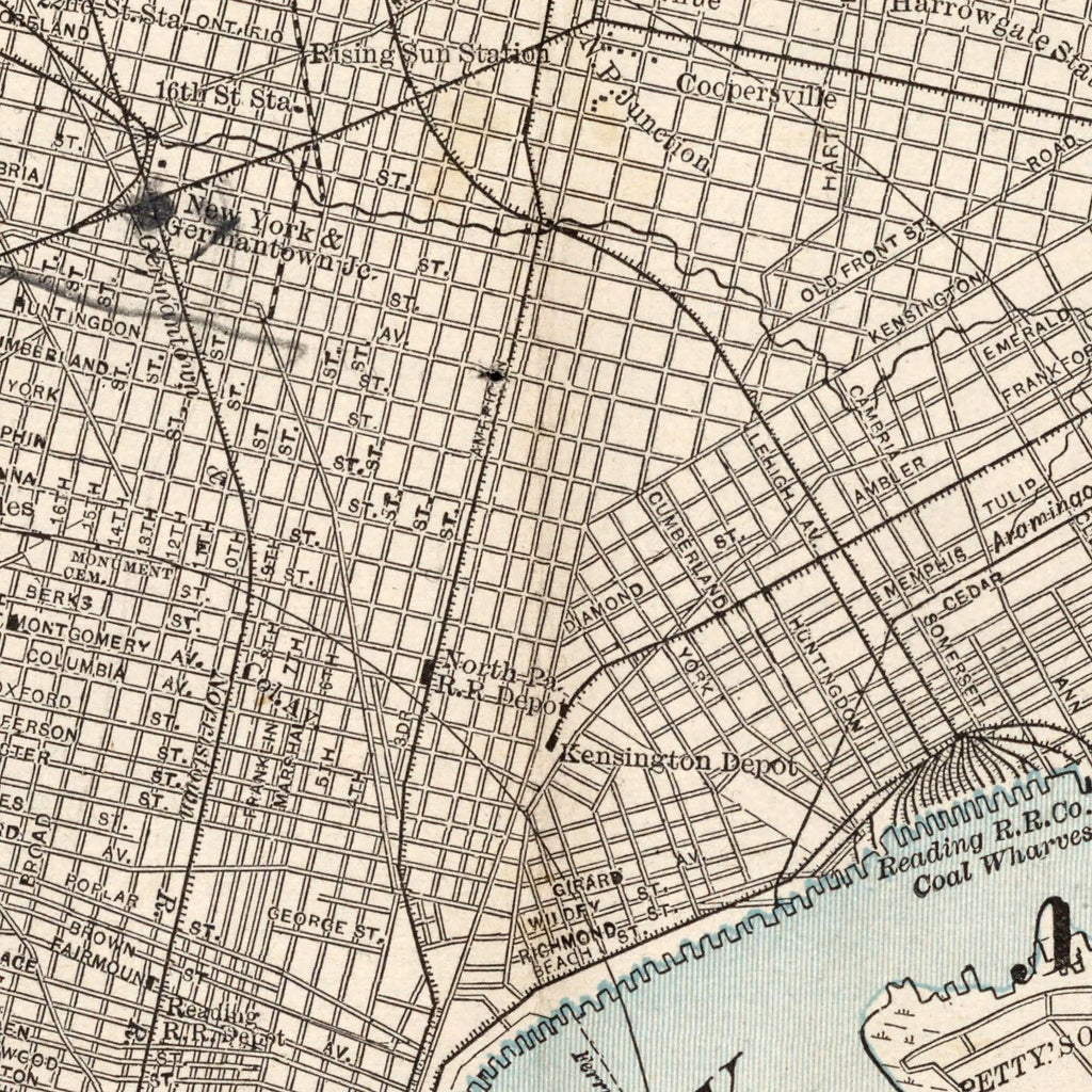 Vintage Map of Philadelphia, Pennsylvania 1893