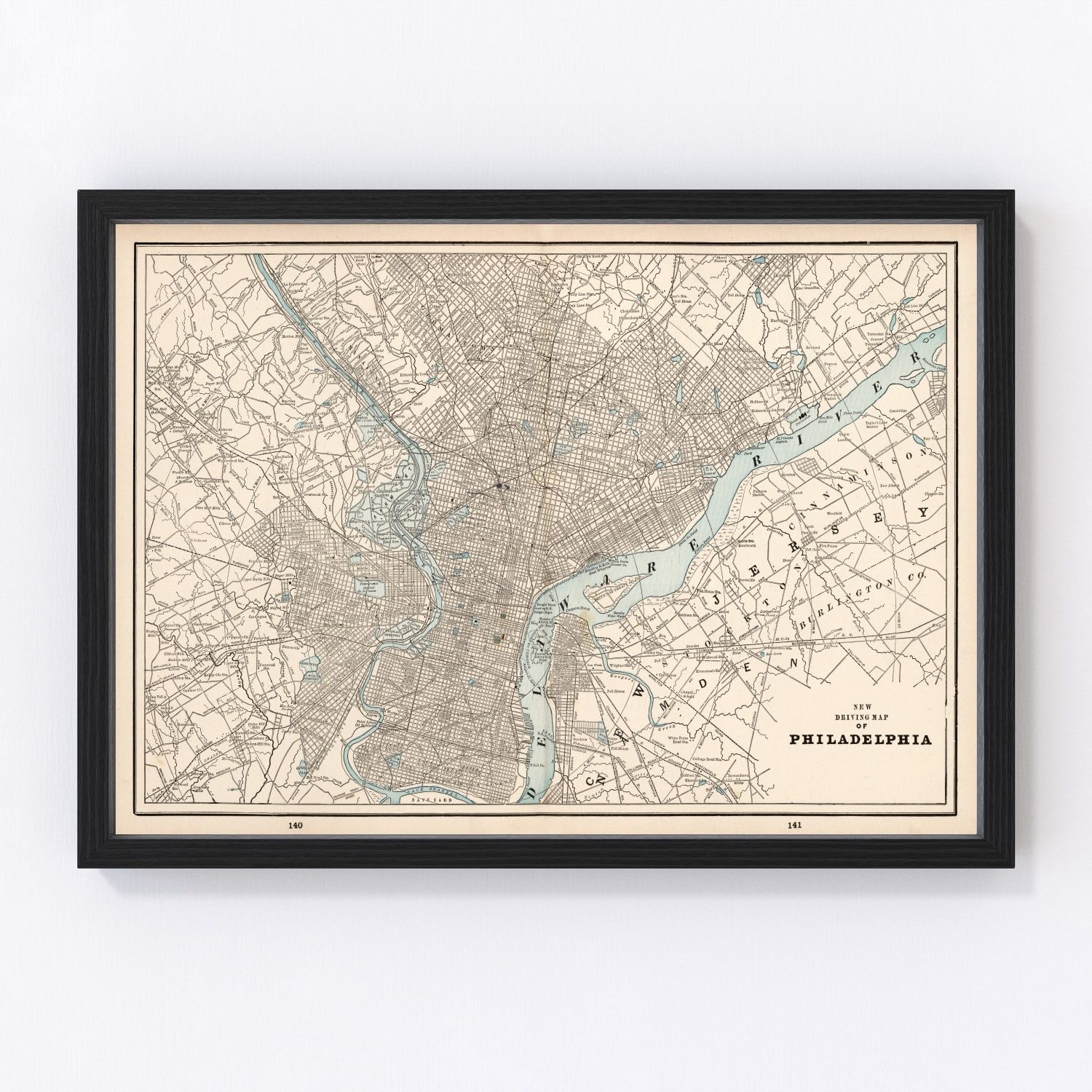 Vintage Map of Philadelphia, Pennsylvania 1893