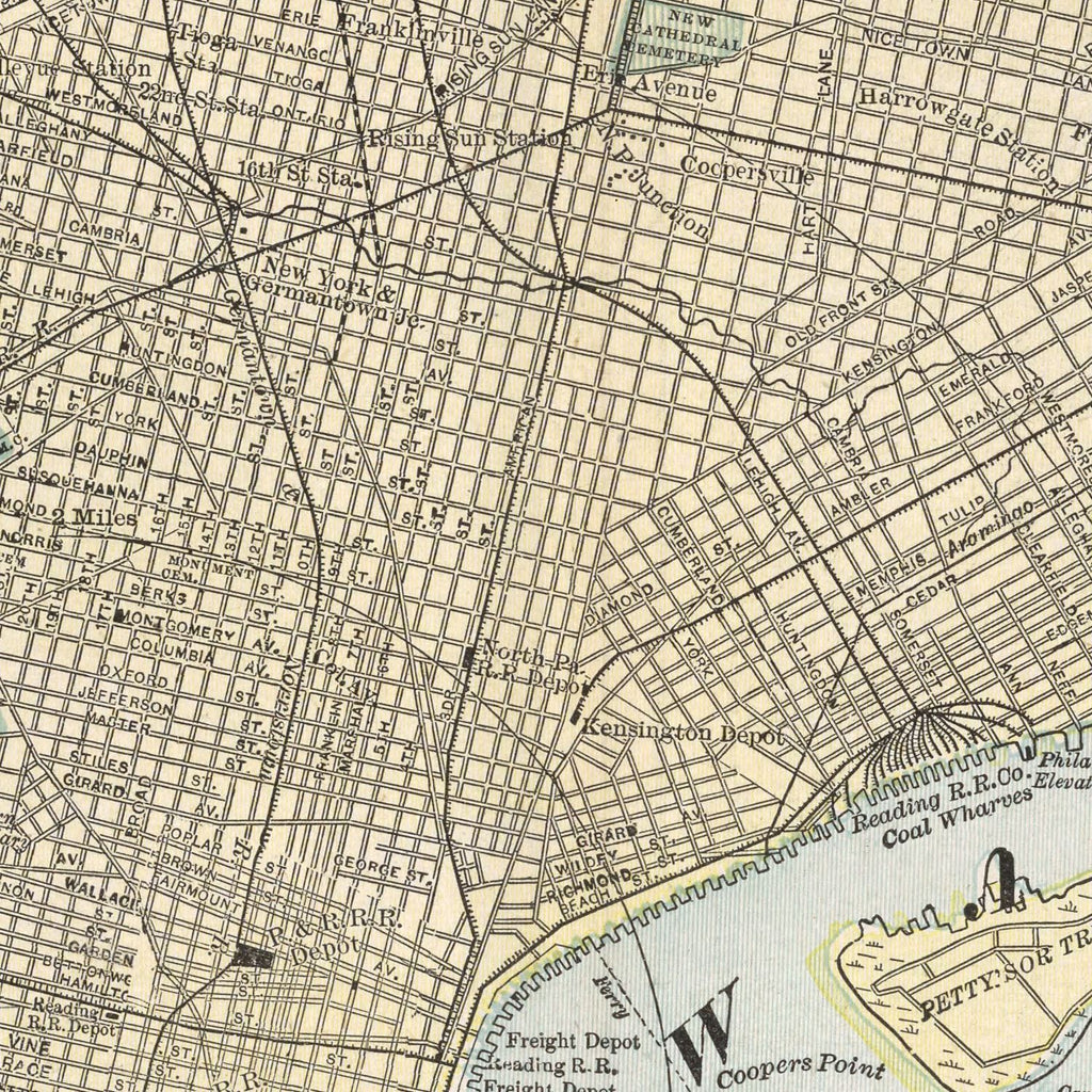 Vintage Map of Philadelphia, Pennsylvania 1901