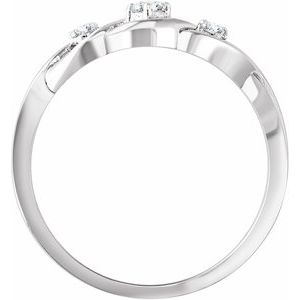 14K White Gold .08 CTW Natural Diamond Freeform Ring