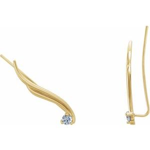 14K Yellow Gold Right Ear Climber Mounting