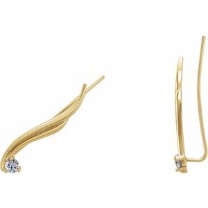 14K Yellow Gold Left Ear Climber Mounting