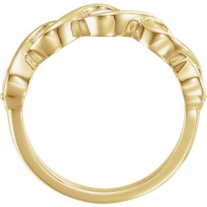 14K Yellow Gold Natural White Opal Stackable Ring