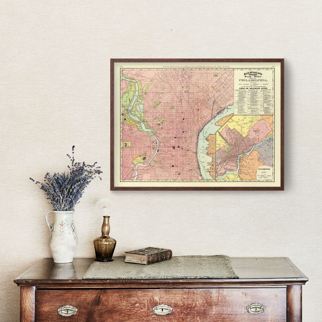 Vintage Map of Philadelphia, Pennsylvania 1897