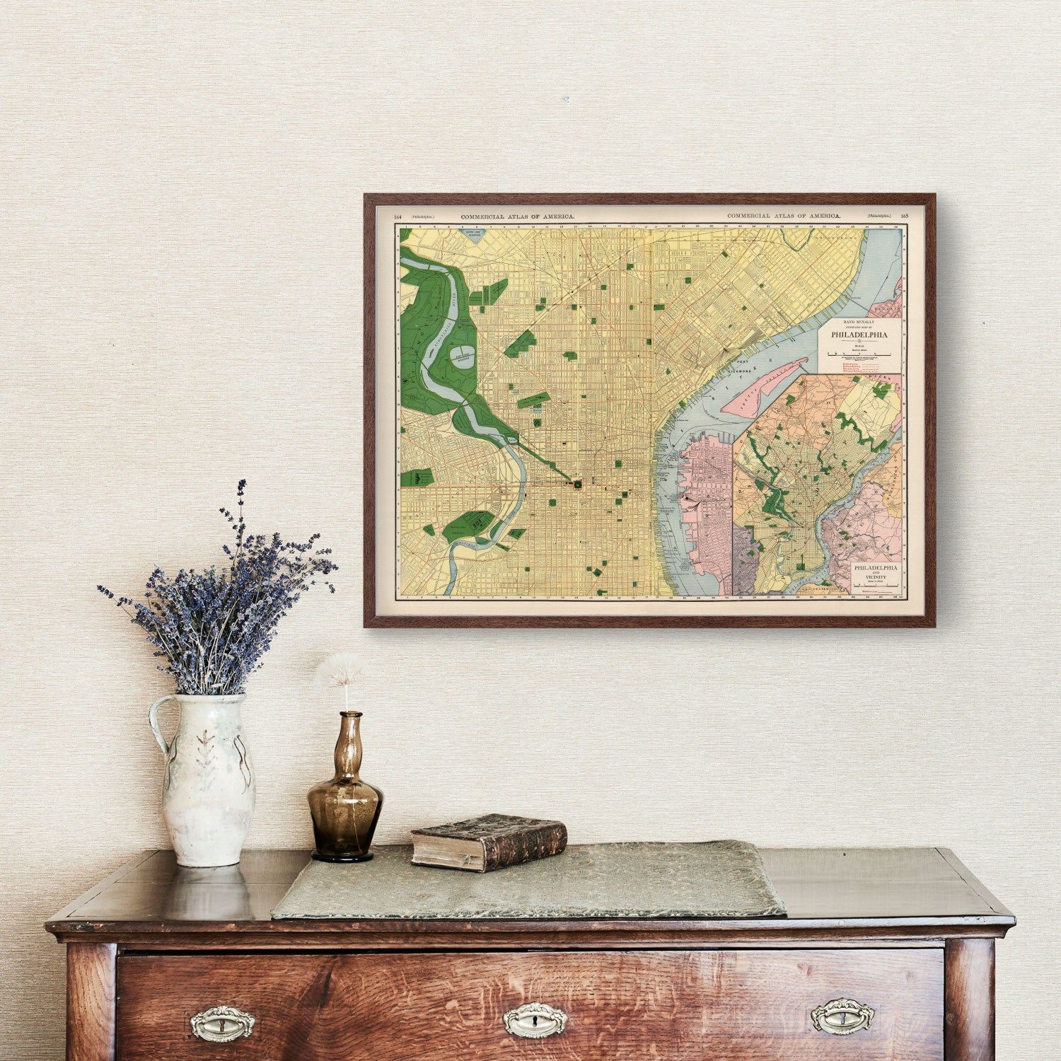 Vintage Map of Philadelphia, Pennsylvania 1924