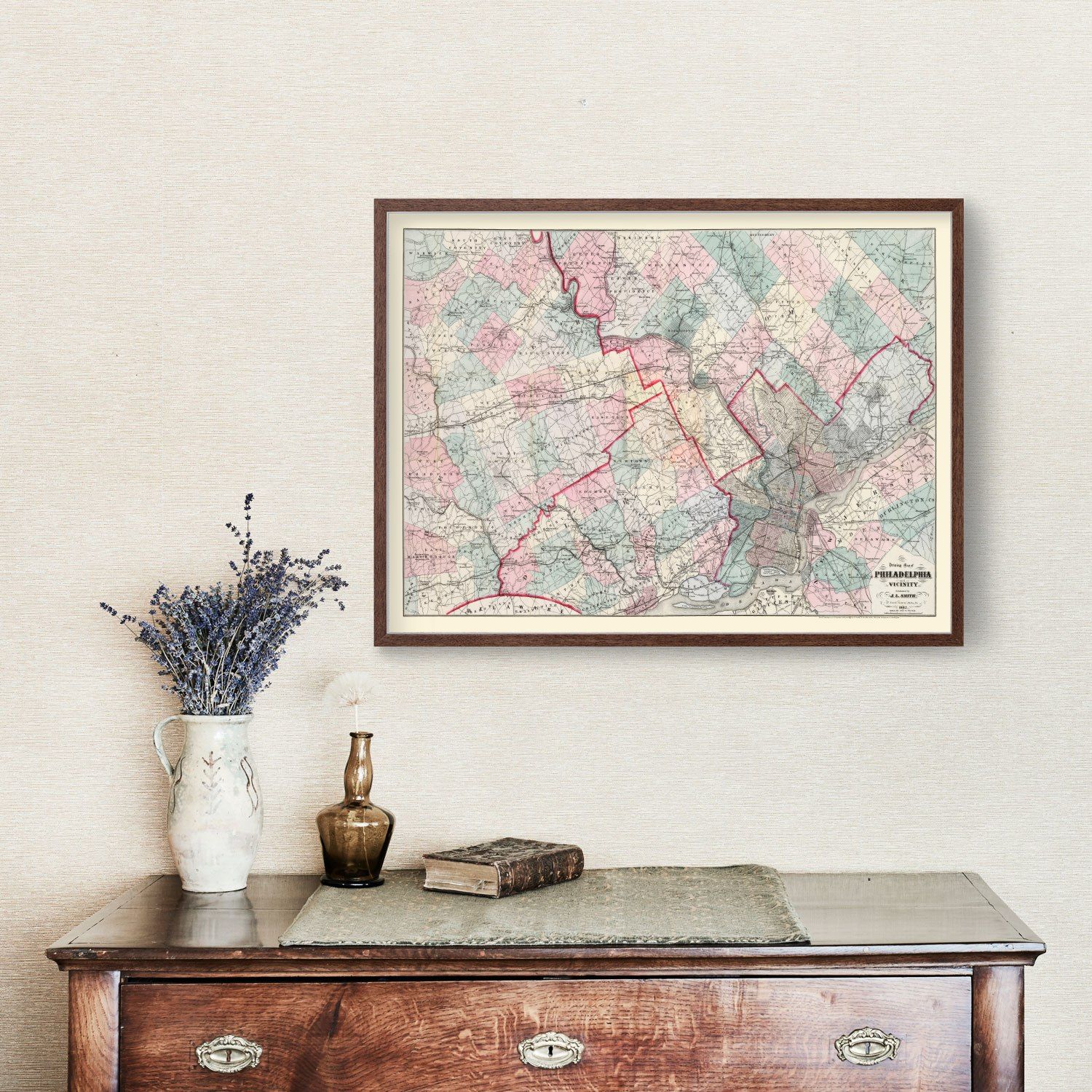 Vintage Map of Philadelphia, Pennsylvania 1882