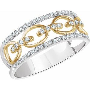 14K White/Yellow Gold 1/4 CTW Natural Diamond Link Ring