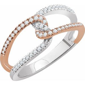 14K White/Rose Gold 1/4 CTW Natural Diamond Ring