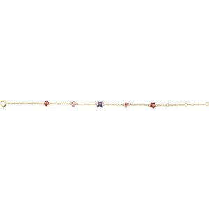 10K Yellow Gold .04 CTW Natural Diamond Youth Flower 5-7" Bracelet – image 2