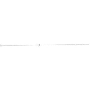 Sterling Silver .06 CTW Lab-Grown Diamond Initial D 6-7" Bracelet – image 2