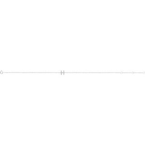 Sterling Silver .06 CTW Lab-Grown Diamond Initial H 6-7" Bracelet – image 2