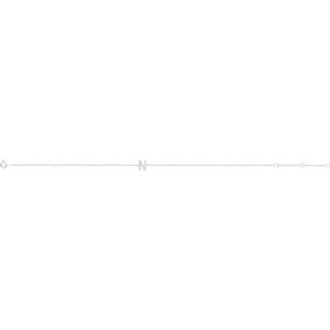 Sterling Silver .06 CTW Lab-Grown Diamond Initial N 6-7" Bracelet – image 2