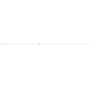 Sterling Silver .05 CTW Lab-Grown Diamond Initial P 6-7" Bracelet – image 2