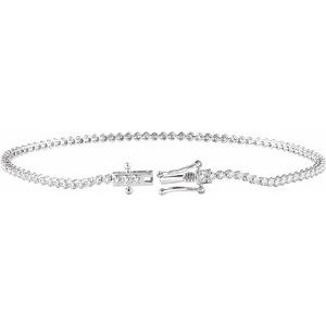 14K White Gold 9/10 CTW Natural Diamond 7" Line Bracelet – image 2
