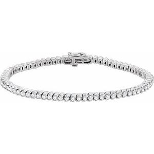 14K White Gold 2 3/4 CTW Natural Diamond 7" Line Bracelet
