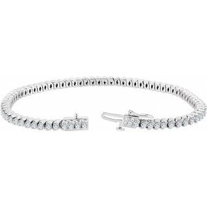 14K White Gold 2 3/4 CTW Natural Diamond 7" Line Bracelet