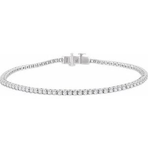 14K White Gold 1 3/4 CTW Natural Diamond Line 7" Bracelet