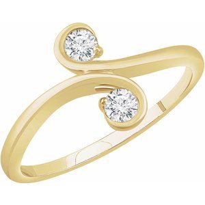 14K Yellow Gold 1/5 CTW Natural Diamond Two-Stone Ring