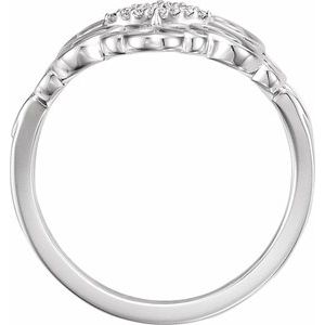 Sterling Silver 1/10 CTW Natural Diamond Scroll Ring