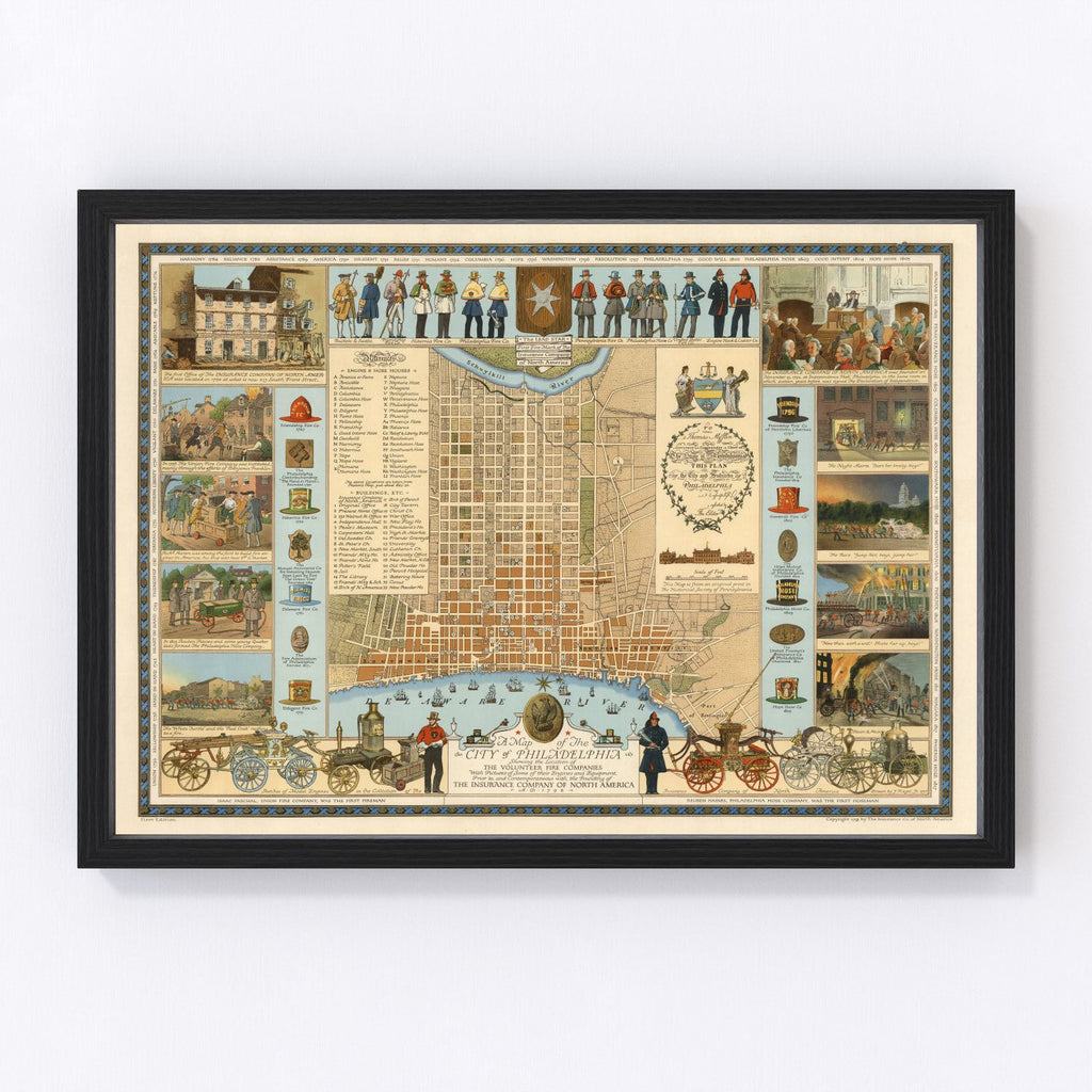 Vintage Map of Philadelphia, Pennsylvania 1938