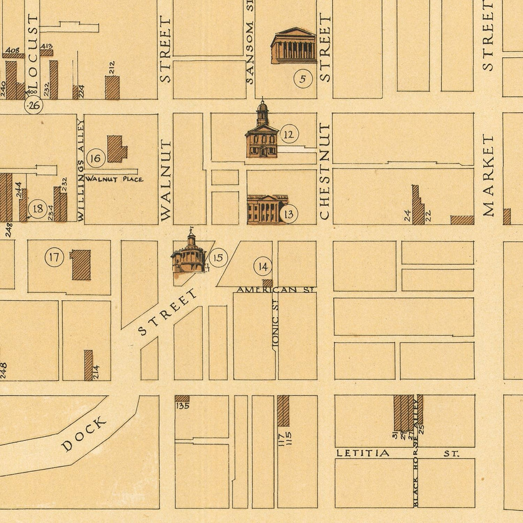 Vintage Map of Philadelphia, Pennsylvania 1934