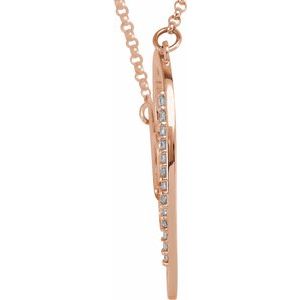 14K Rose Gold 1/6 CTW Natural Diamond Love Heart 18" Necklace