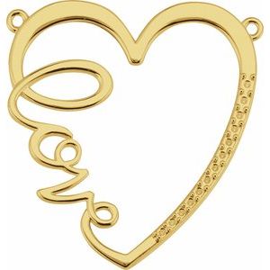 10K Yellow Gold Accented Love Heart Necklace Center