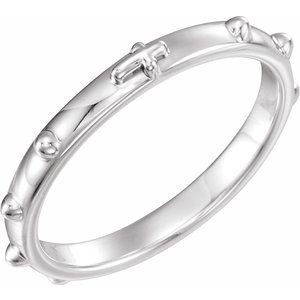 Sterling Silver 2.5 mm Rosary Ring Size 12