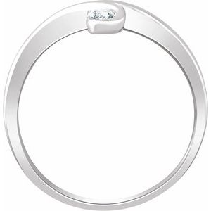 14K White Gold 1/5 CTW Natural Diamond Two-Stone Ring