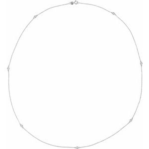 14K White 1/3 CTW Natural Diamond 7-Station 24" Necklace