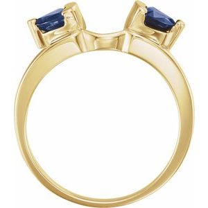 14K Yellow Natural Blue Sapphire Wrap-Style Ring Enhancer