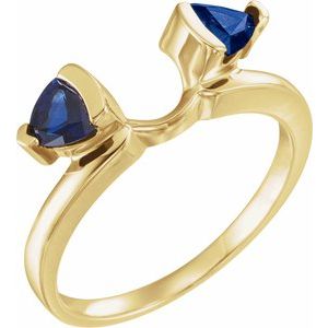 14K Yellow Natural Blue Sapphire Wrap-Style Ring Enhancer