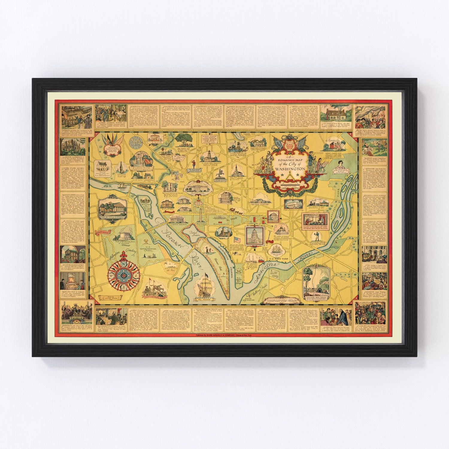 Vintage Map of Washington, DC 1938