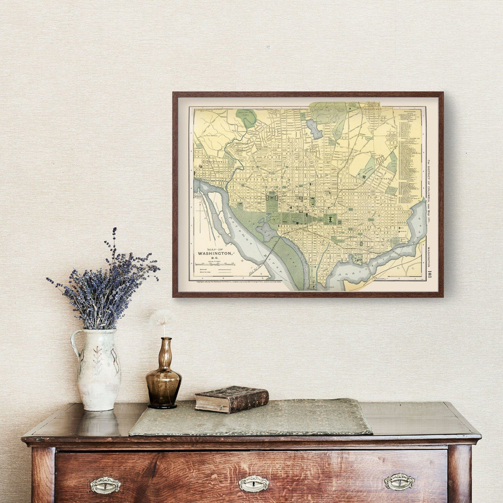 Vintage Map of Washington, DC 1891