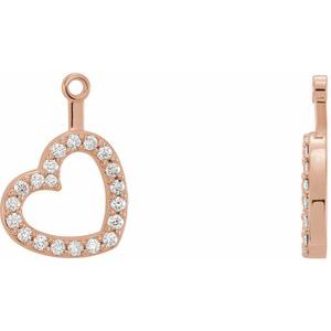 14K Rose Gold 1/5 CTW Natural Diamond Heart Earring Jackets