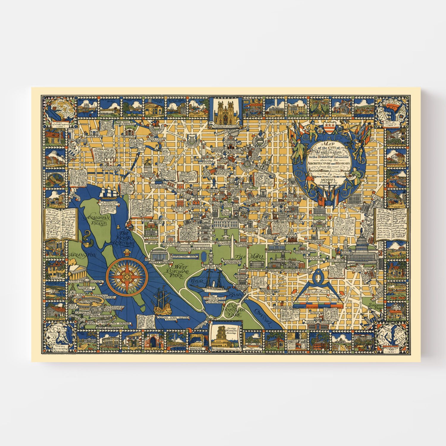 Vintage Map of Washington, DC 1926