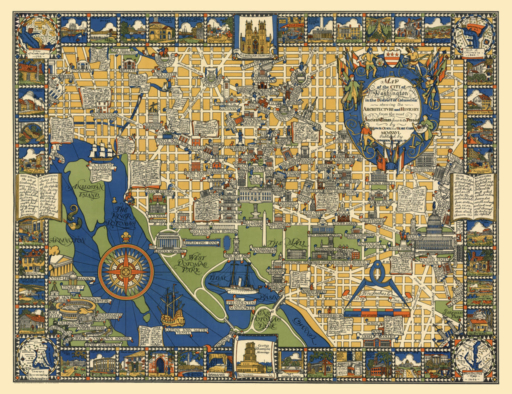 Vintage Map of Washington, DC 1926