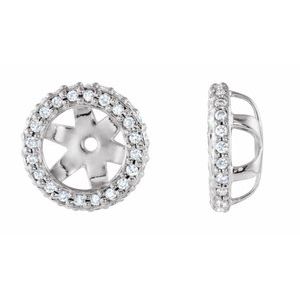14K White Gold 1/5 CTW Natural Diamond Earring Jackets