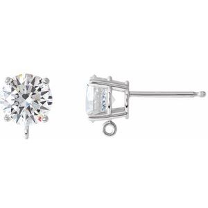Platinum 1/2 CT Natural Diamond Earring Top